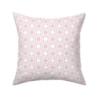 Circles and Squares, Geometric Pattern In Pink and White