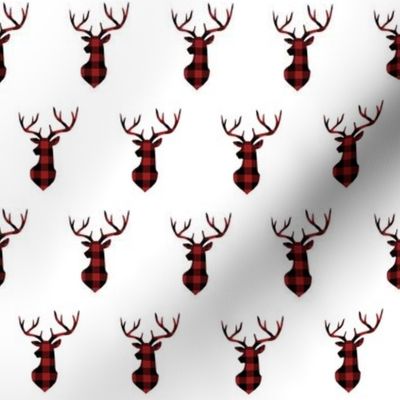 2" Buffalo Plaid Deer Head Pattern | Red and Black