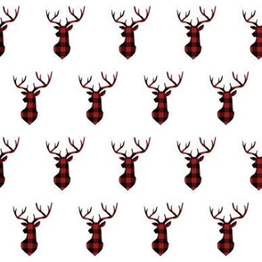 2" Buffalo Plaid Deer Head Pattern | Red and Black