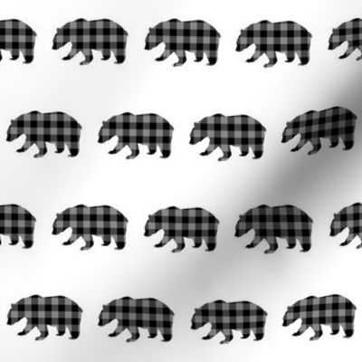 2" Buffalo Plaid Black Bear Pattern | Gray and Black