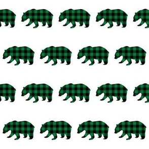 2" Buffalo Plaid Black Bear Pattern | Green and Black