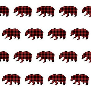 2" Buffalo Plaid Black Bear Pattern | Red and Black
