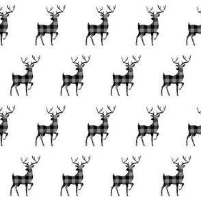 2" Buffalo Plaid Reindeer Silhouette Pattern | Gray and Black