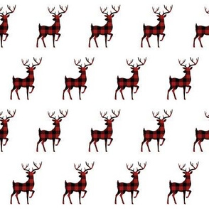 2" Buffalo Plaid Reindeer Silhouette Pattern | Red and Black