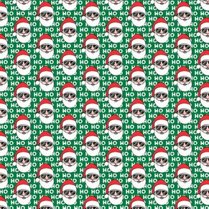(1" scale) Santa Claus w/ sunnies - HO HO HO green - Christmas C18BS
