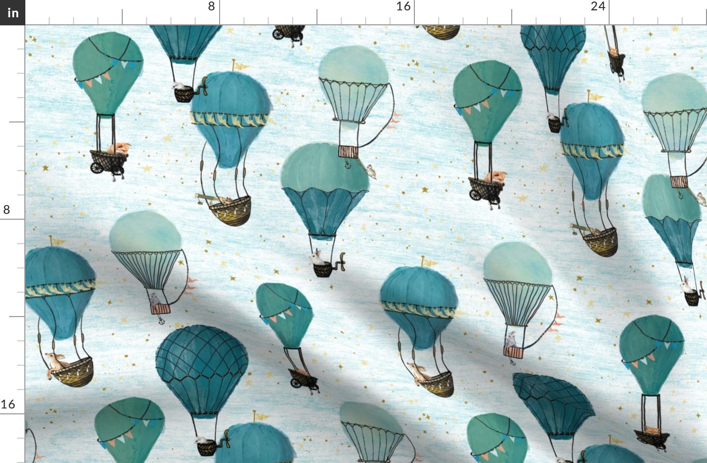  Forest Animal Hot Air Balloon Drawing Day Adventure 