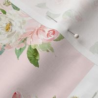 Boho Blush Florals Cheater Quilt / Whole Cloth