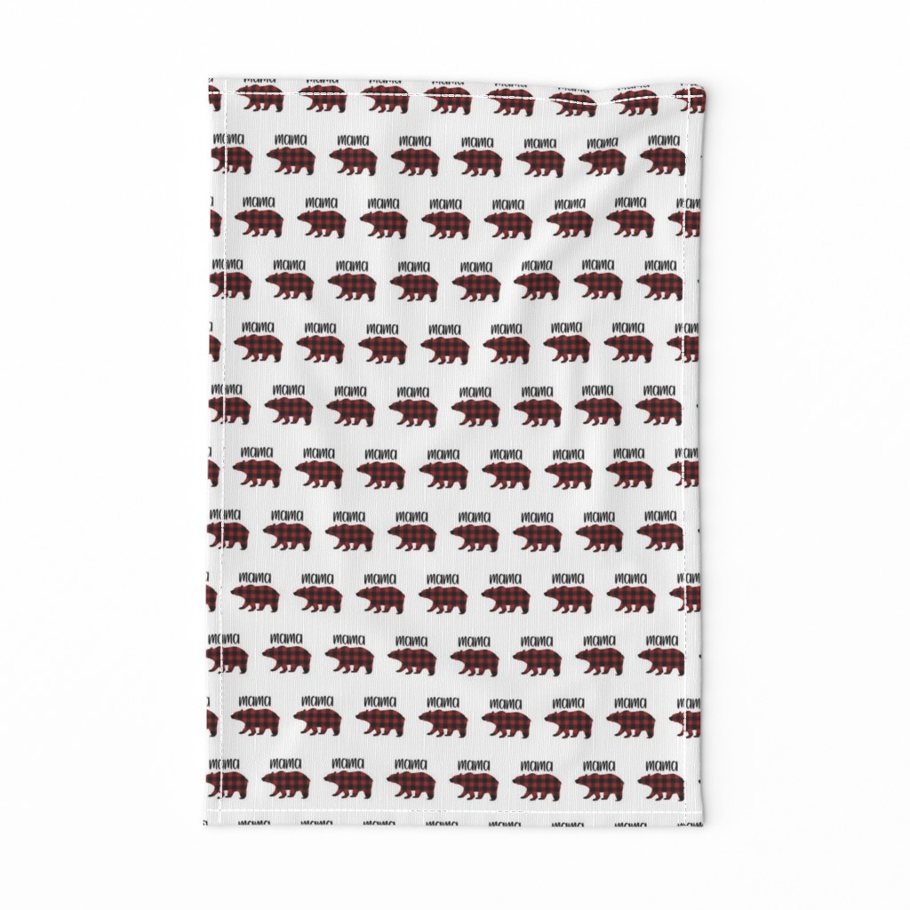 2" Buffalo Plaid Mama Bear Silhouette Pattern | Red and Black