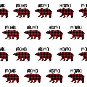 2" Buffalo Plaid Mama Bear Silhouette Pattern | Red and Black