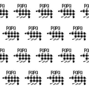2" Buffalo Plaid Papa Bear Silhouette Pattern | Black and White