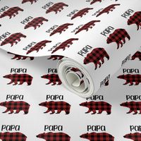 2" Buffalo Plaid Papa Bear Silhouette Pattern | Red and Black