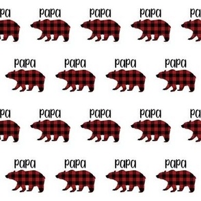 2" Buffalo Plaid Papa Bear Silhouette Pattern | Red and Black