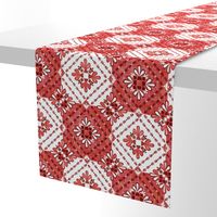 boho Tiles Red and White