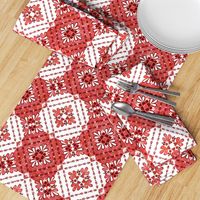 boho Tiles Red and White