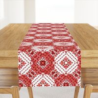 boho Tiles Red and White