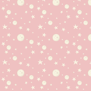 Full Moons and Stars on pink
