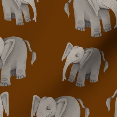 Happy Elephants on Copper