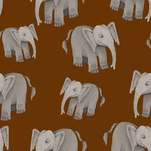 Happy Elephants on Copper
