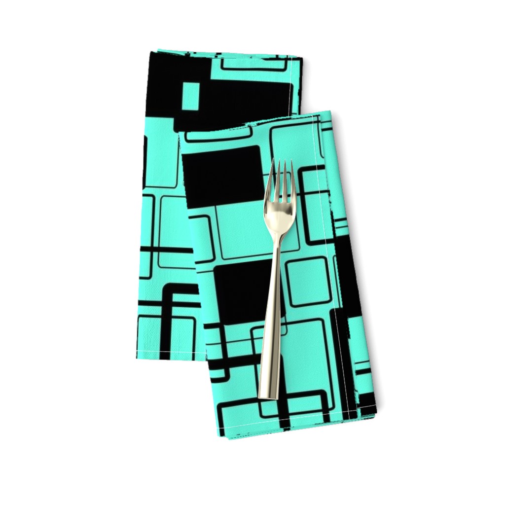 Mint jade Green and noir Geometric