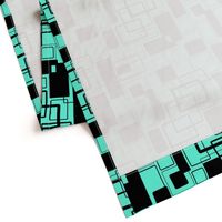 Mint jade Green and noir Geometric