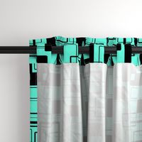 Mint jade Green and noir Geometric