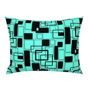 Mint jade Green and noir Geometric