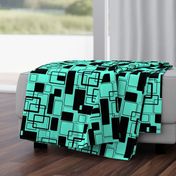 Mint jade Green and noir Geometric