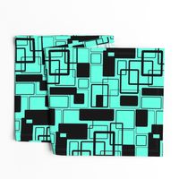 Mint jade Green and noir Geometric