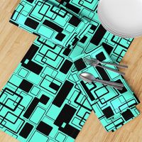 Mint jade Green and noir Geometric