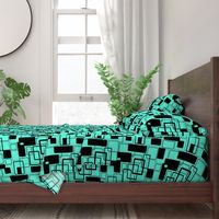 Mint jade Green and noir Geometric