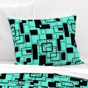 Mint jade Green and noir Geometric