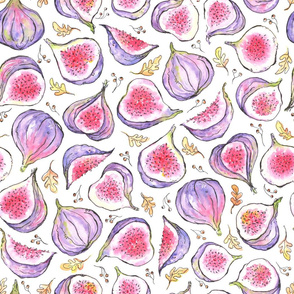 Watercolor Figs Pattern