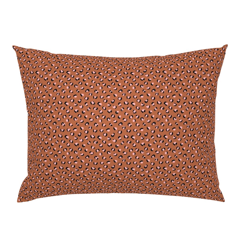 Trendy leopard print animals fur modern Scandinavian style raw brush  abstract copper pink black autumn SMALL