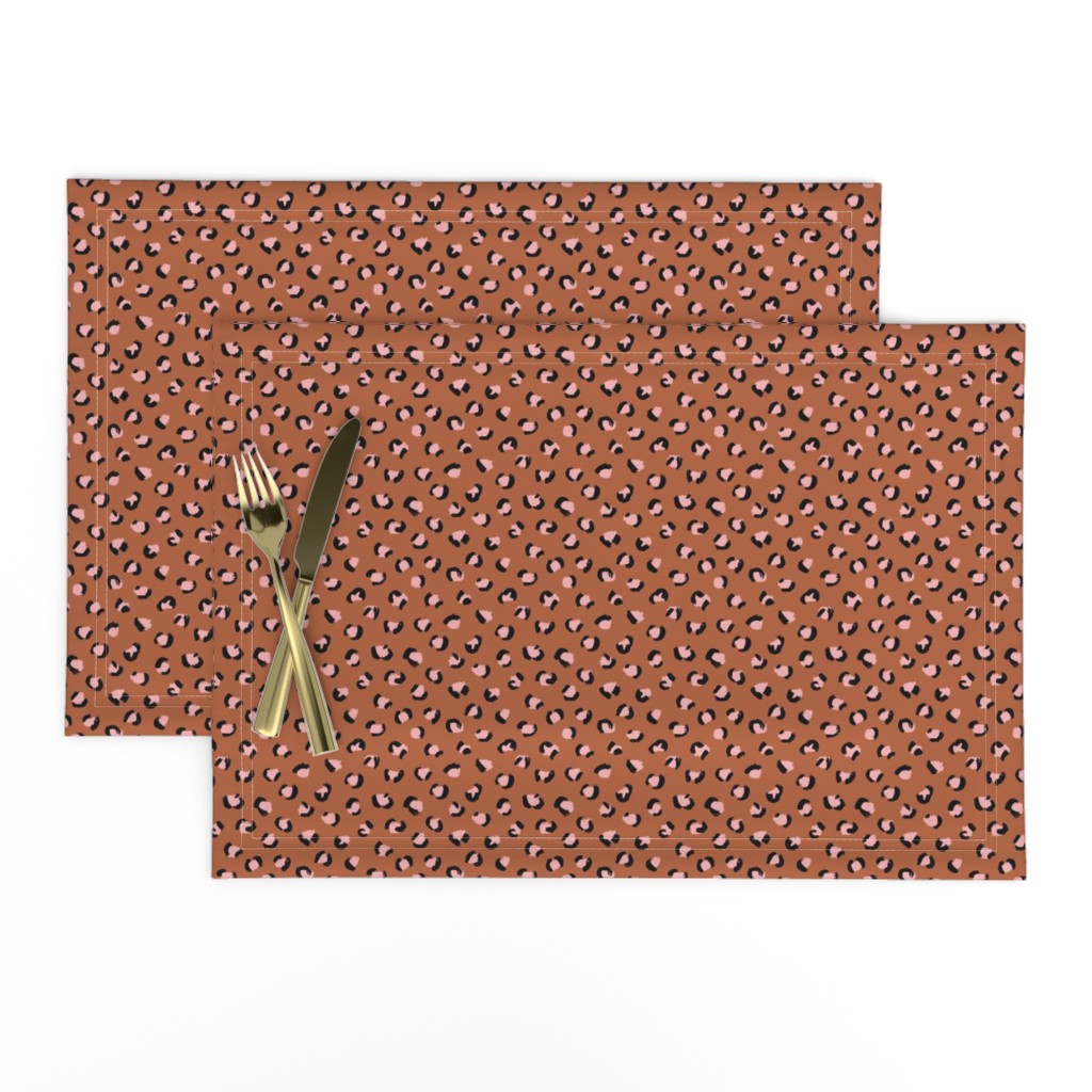 Trendy leopard print animals fur modern Scandinavian style raw brush  abstract copper pink black autumn SMALL