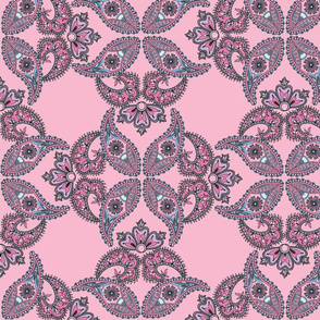 Paisley Dusty Pink and Blues