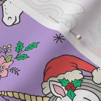 Christmas Unicorn on Purple