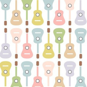 Colorful musical guitars