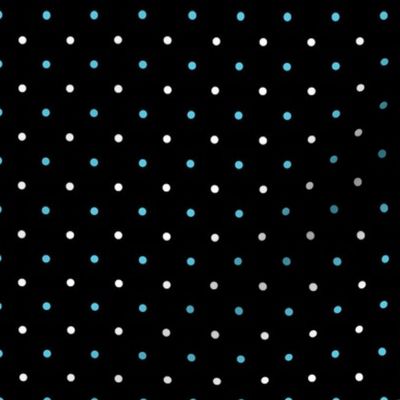 Black Blue White Polka Dots