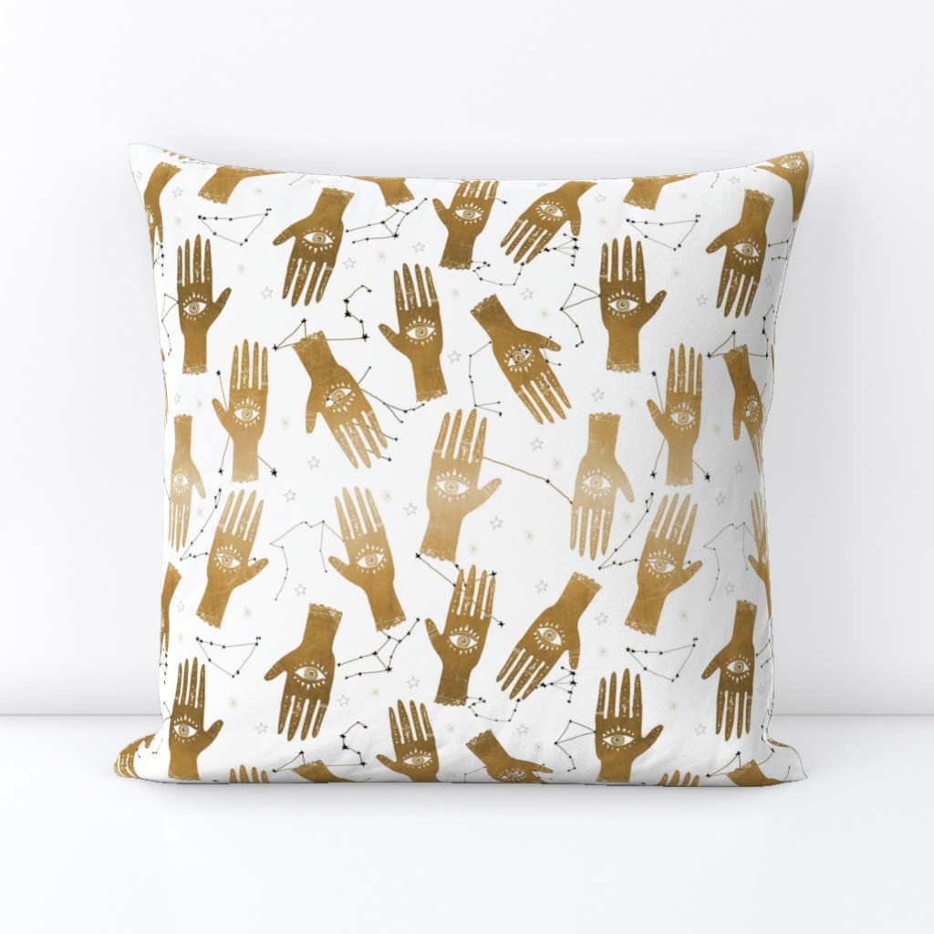 MEDIUM - palmistry Square Throw Pillow Cover | Spoonflower