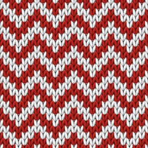 Knitted chevron Christmas red large