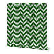 Knitted chevron Christmas green large
