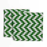 Knitted chevron Christmas green large