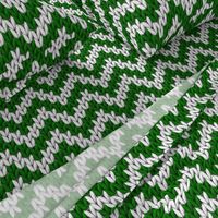 Knitted chevron Christmas green large