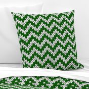 Knitted chevron Christmas green large