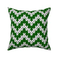 Knitted chevron Christmas green large