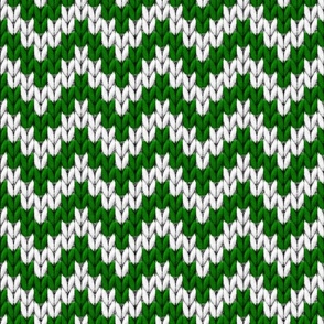 Knitted chevron Christmas green large