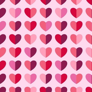 Retro pink half-hearts Valentine's Day