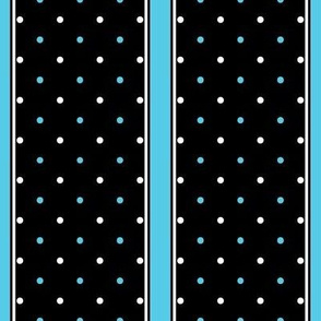 Black Blue White Dots Stripes