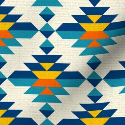 Modern Bohemian geometrics colorful Aztec kilim