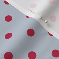 Pastel blue polka dots Viva Magenta